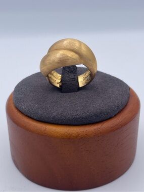 Veronese Italy 18K Gold Vermeil Sterling Silver Matte Finish Dome Ring Size 7